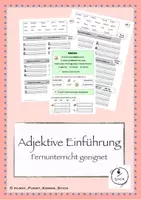Vorschau - Arbeitsblätter - Adjektive - Einführung und Übung (Fernschul-geeignet) - Deckblatt