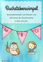 Vorschau - Poster - Buchstabenwimpel: Dekoration im Klassenraum, Tafelbilder - Deckblatt