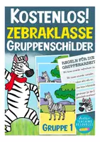 Vorschau - Anderer Materialtyp - Gruppenschilder Zebraklasse kostenlos - Deckblatt