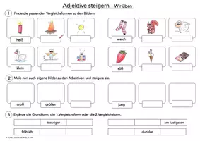 Vorschau - Arbeitsblätter - Adjektive steigern (Einführung) - Fernunterricht geeignet - Seite 3