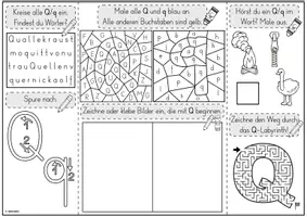 Vorschau - Unterrichtsreihen - Mini-Lapbook | Buchstabe Q/q | Buchstabeneinführung - Seite 1