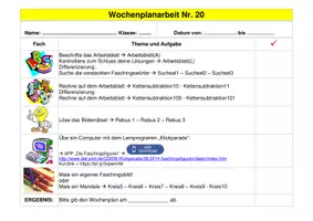 Vorschau - Arbeitsblätter - Medien-Paket zur WOCHENPLANARBEIT - Deckblatt