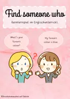 Vorschau - Spiele - Kennlernspiel Englisch "Find someone who..." - Deckblatt