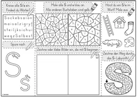 Vorschau - Unterrichtsreihen - Mini-Lapbook | Buchstabe S/s | Buchstabeneinführung - Seite 1