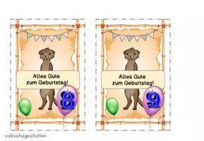 Vorschau - Poster - Geburtstagsaufsteller & -kärtchen Erdmännchen MIT Zahlenkerzen - Seite 2