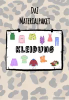 Vorschau - Arbeitsblätter - DaZ Paket KLEIDUNG - Lernwörter, Maldiktat, Rätsel (5-fach diff.), Plural + LÖSUNG - Deckblatt