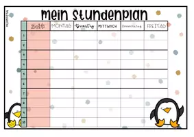 Vorschau - Fördermaterial/Inklusion - Pinguinklasse | Stundenplan Pinguin | Schülergeschenk - Seite 1