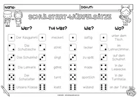Vorschau - Unterrichtsreihen - KOSTENLOS! Lustige Würfelsätze zum SCHULSTART - Seite 2