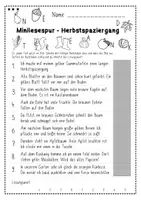 Vorschau - Arbeitsblätter - Mini-Lesespur Herbstspaziergang für 1. und 2. Klasse - Seite 1