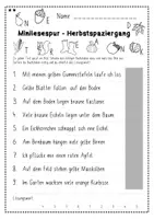 Vorschau - Arbeitsblätter - Mini-Lesespur Herbstspaziergang für 1. und 2. Klasse - Seite 3