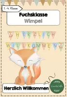 Vorschau - Präsentationen/Tafelbilder - Fuchsklasse Wimpel "Herzlich Willkommen" - Deckblatt