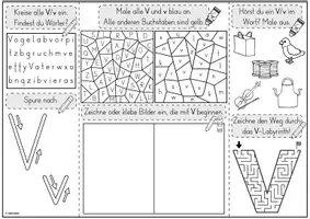 Vorschau - Unterrichtsreihen - Mini-Lapbook | Buchstabe V/v | Buchstabeneinführung - Seite 1