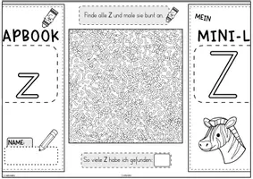 Vorschau - Unterrichtsreihen - Mini-Lapbook | Buchstabe Z/z | Buchstabeneinführung - Seite 3