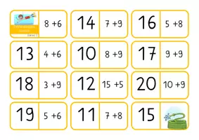Vorschau - Spiele - 7 Dominos zur Addition mit Zehnerübergang im ZR bis 20 - Seite 3