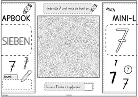 Vorschau - Unterrichtsreihen - Mini-Lapbook BASISSCHRIFT | Ziffer 7 | Zifferneinführung - Seite 3