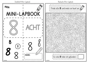 Vorschau - Unterrichtsreihen - Mini-Lapbook BASISSCHRIFT | Ziffer 8 | Zifferneinführung - Seite 2