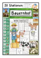 Vorschau - Arbeitsblätter - Bauernhof- Werkstatt (20 Stationen) - Deckblatt
