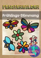 Vorschau - Mal- und Bastelvorlagen - Fensterbilder basteln Frühling - Deckblatt