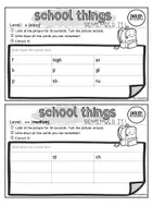 Vorschau - Arbeitsblätter - School Things Vocabulary | Merkspiel Englisch – zweifach differenziert | Klasse 5 – 6 - Seite 1