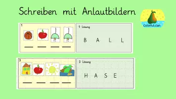 Vorschau - Stationenlernen - Deutsch: Schreiben mit Anlautbildern. Inklusive digitaler Lernapp - Deckblatt