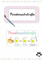 Vorschau - Mal- und Bastelvorlagen - Pinselwaschstraße Kunstunterricht - Deckblatt