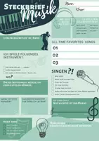 Vorschau - Arbeitsblätter - Steckbrief Musik (Kennenlernen im Musikunterricht) - Seite 1