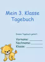 Vorschau - Arbeitsblätter - Tagebuch der Dritten Klasse für Grundschüler*Innen - Material für das neue Schuljahr - Deckblatt