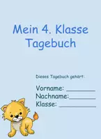 Vorschau - Arbeitsblätter - Tagebuch der Vierten Klasse für Grundschüler*Innen - Material für das neue Schuljahr - Deckblatt