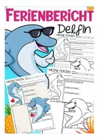Vorschau - Arbeitsblätter - Ferienbericht Delfinklasse Sommerferien - Deckblatt