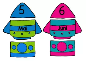 Vorschau - Anderer Materialtyp - Geburtstagskalender Grundschule Raketen – Klassenkalender Weltraum (Klasse 1–4) | Classroom Management & Deko - Seite 3