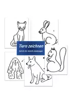 Vorschau - Mal- und Bastelvorlagen - Tierzeichnungen Schritt-für-Schritt - Deckblatt