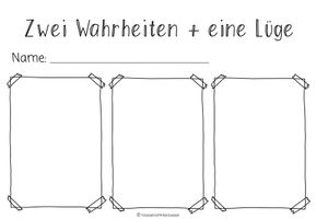Kennenlern-Spiel: Zwei Wahrheiten und eine Lüge – Unterrichtsmaterial