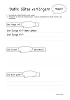 Satzglieder: Das Dativobjekt - Arbeitsblätter – Unterrichtsmaterial im ...