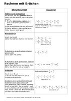 Bruchrechnen Regeln – Unterrichtsmaterial im Fach Mathematik
