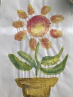 Sonnenblumen-Ausmalbild (Wasserfarben) – Unterrichtsmaterial im Fach Kunst