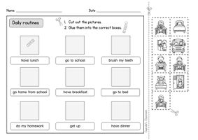 Anglais - Feuilles d'exercices sur le thème de ma routine quotidienne ...