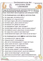 Vorschau - Arbeitsblätter - Wörtliche Rede Arbeitsblätter gemischte Übungen FrauCuppaTea - Seite 3