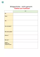 Vorschau - Arbeitsblätter - Bildgeschichte Tabelle zum Ausfüllen mm - Seite 2