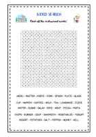 Vorschau - Arbeitsblätter - word search restaurant: Kl. 4-6 - Deckblatt