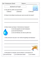 Vorschau - Arbeitsblätter - Quiz zum Trinkwasser-Check (Checker-Reportage) - mit Lösung - Deckblatt