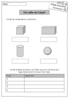 Geometrische Körper: Arbeitsblätter für Partnerarbeit - Würfel, Quader ...