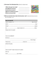 Vorschau - Arbeitsblätter - Writing an invitation to a party (differenziert) - Seite 1