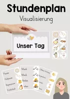 Vorschau - Poster - Tagestransparenz/ -plan/ Visualisierung Stundenplan Grundschule (beige) - Deckblatt