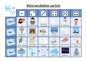 Vorschau - Arbeitsblätter - Wintergeschichte würfeln Reizwortgeschichte - Seite 1