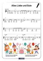 Vorschau - Merkblätter - Geburtstagslied Alles Liebe und Gute Noten und Text - Seite 1