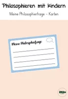 Vorschau - Arbeitsblätter - Philosophieren mit Kindern - Meine Philosophierfrage - Deckblatt