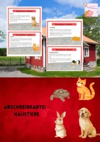 Vorschau - Stationenlernen - Abschreibkartei - Haustiere - 12 Tiere - Deckblatt