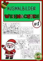 Vorschau - Unterrichtsreihen - Ausmalbilder WEIHNACHTEN #1 (6 Vorlagen) - Deckblatt