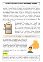 Vorschau - Arbeitsblätter - Der Versailler Vertrag: Folgen, Inhalte, Ursachen, Auswirkungen - Seite 1