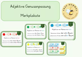 Vorschau - Poster - Adjektiv Genus-Endungen Merkplakate - Deckblatt